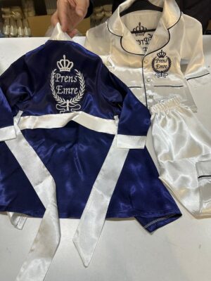 Bebe Yaka Pijama ve Sabahlık Takımı