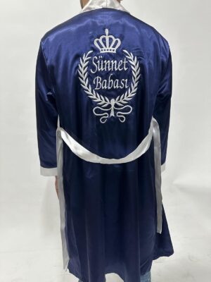 Sabahlık, Sünnet Babası Nakışlı, Lacivert Beyaz