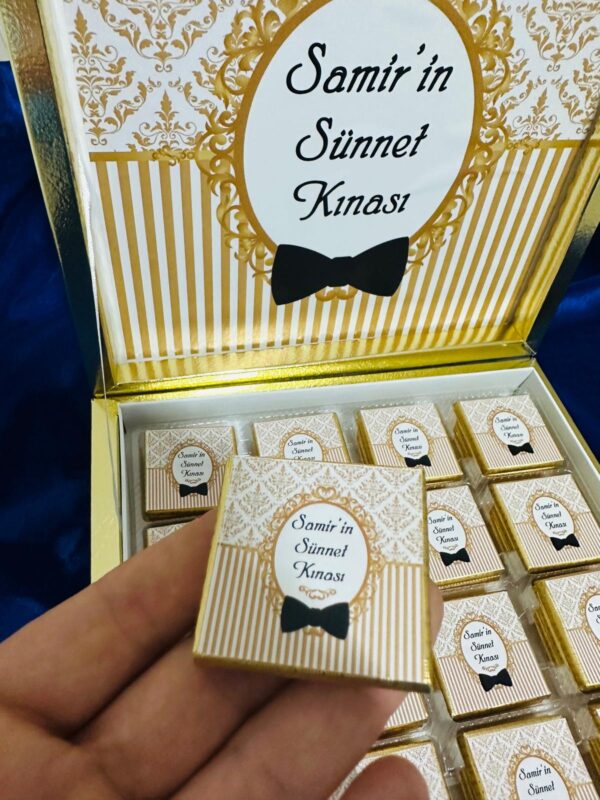 Sünnet Çikolatası, İsim Etiket Baskılı, 32'li