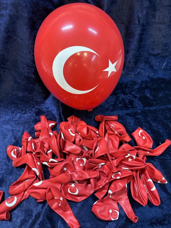 Balon, Ay Yıldızlı, Kırmızı 20'li
