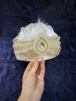 Oğuz Sünnet Kaftan Şapkası-Krem-Altın
