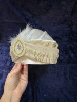 Oğuz Sünnet Kaftan Şapkası-Krem-Altın